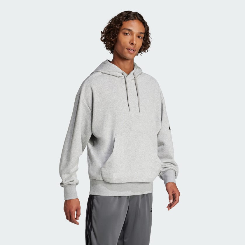 Men's adidas Essentials Loose-Fit 3 Bar Logo French Terry Hoodie