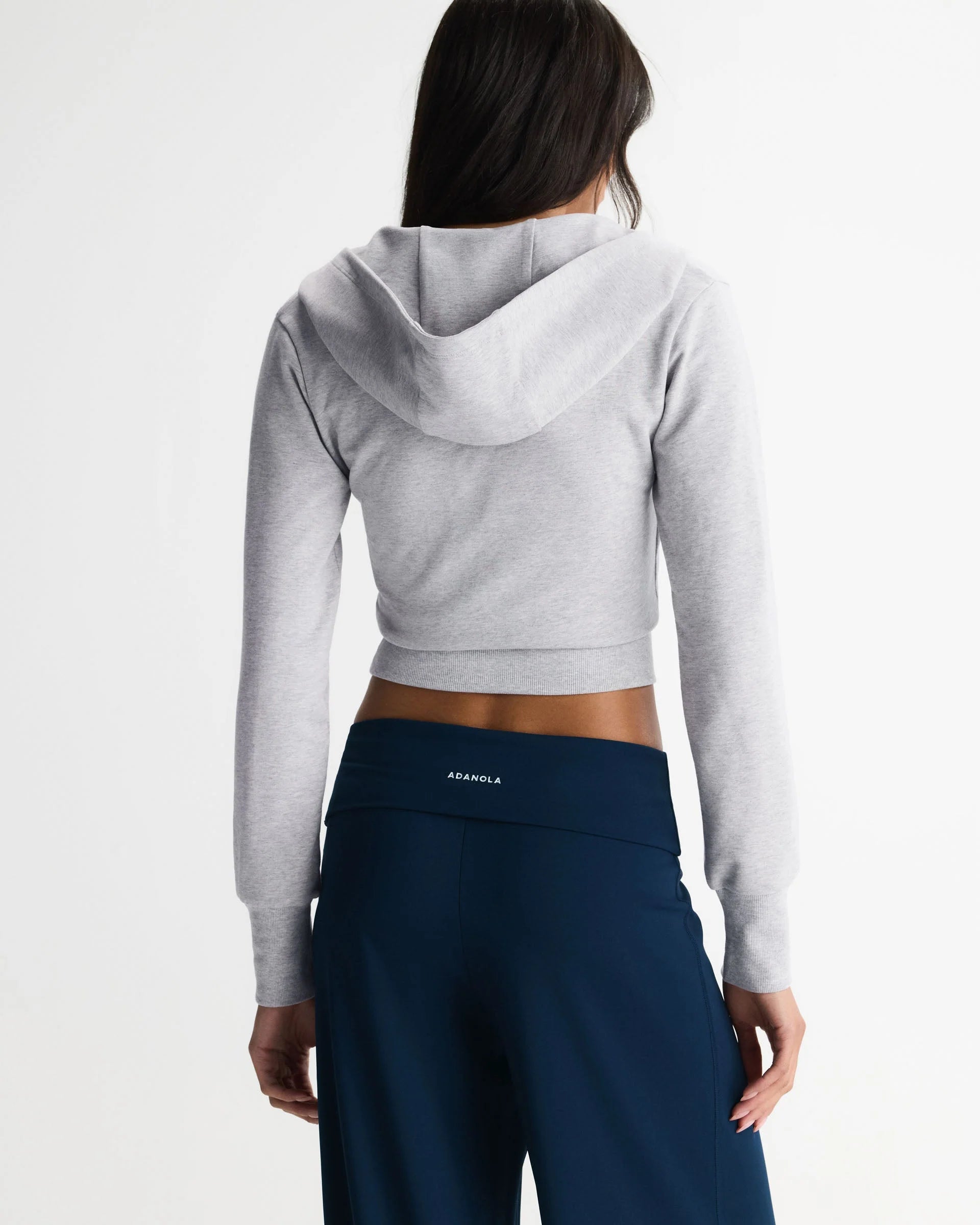 Wrap Modal Hoodie Top - Light Grey Melange