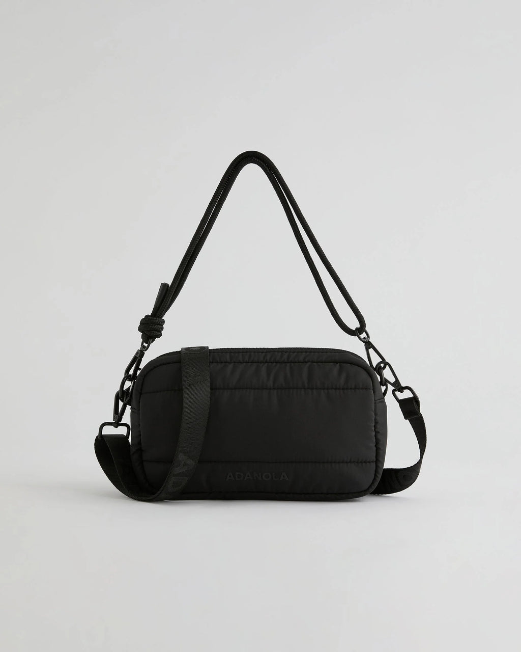 Small Branded Multi-Strap Bag - Black