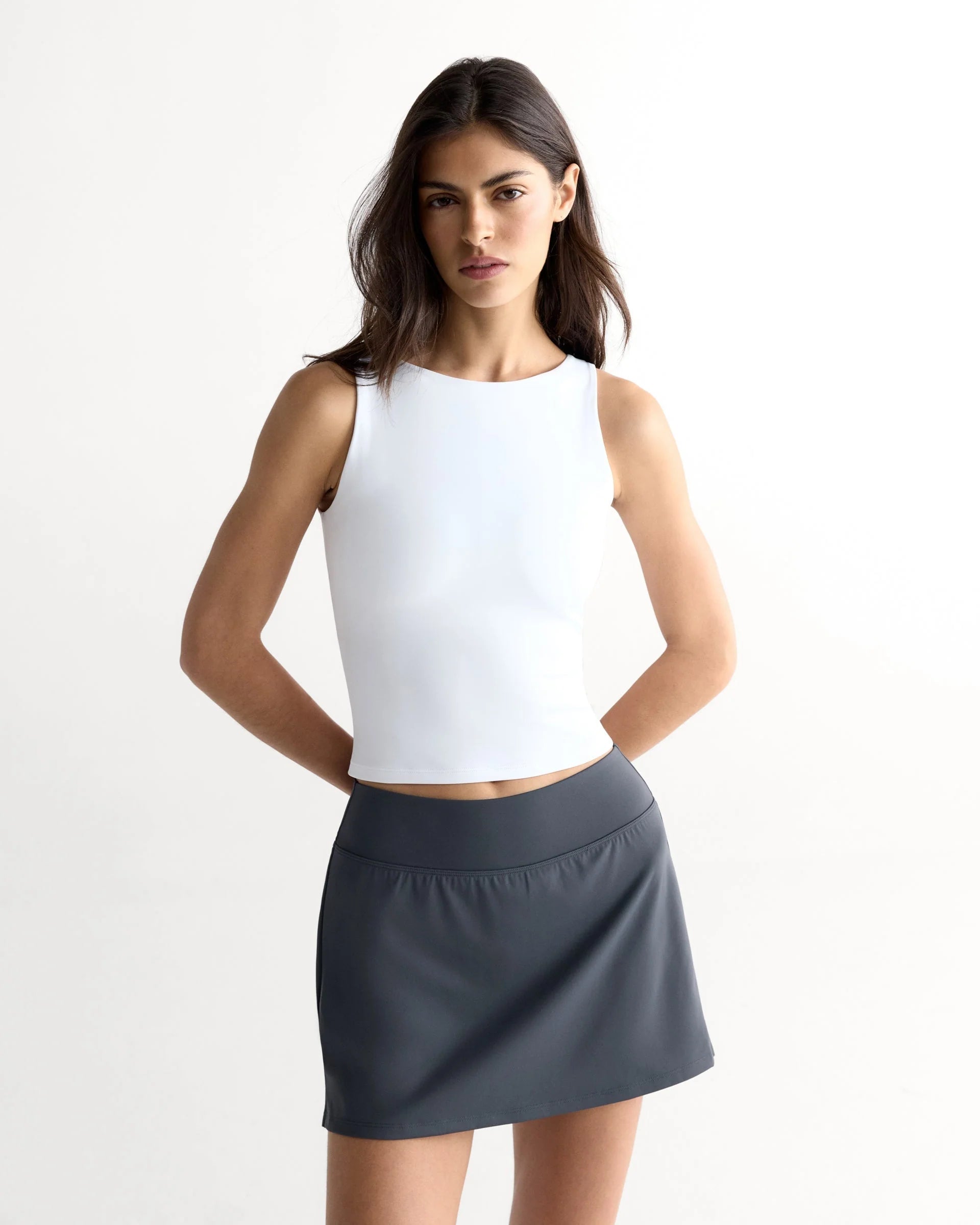 Ultimate Scoop Back Tank - White