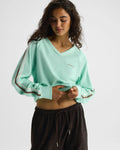 Terry Towelling V-Neck Sweatshirt - Mint Green