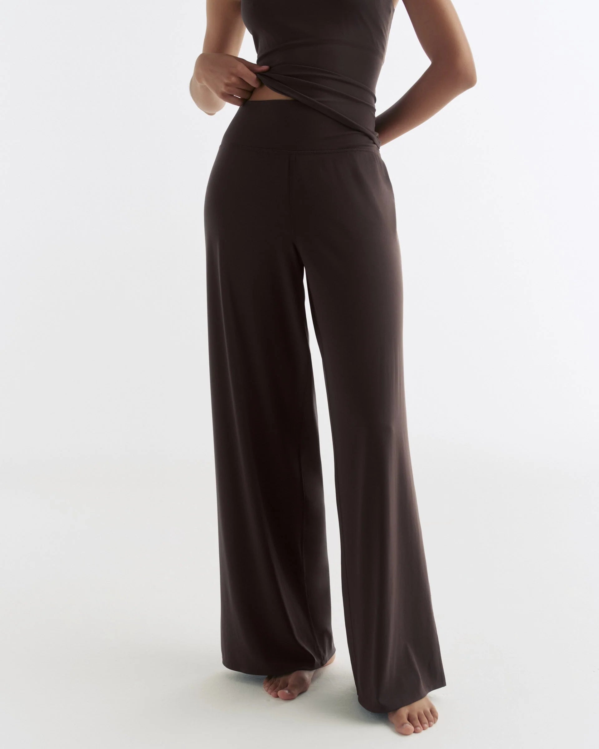 Wide Leg Yoga Pant - Coffee Bean