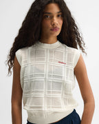Jaquard Knit Vest Top - Marshmallow White