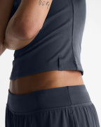 Soft Modal Rib Short Sleeve Top - Midnight Blue