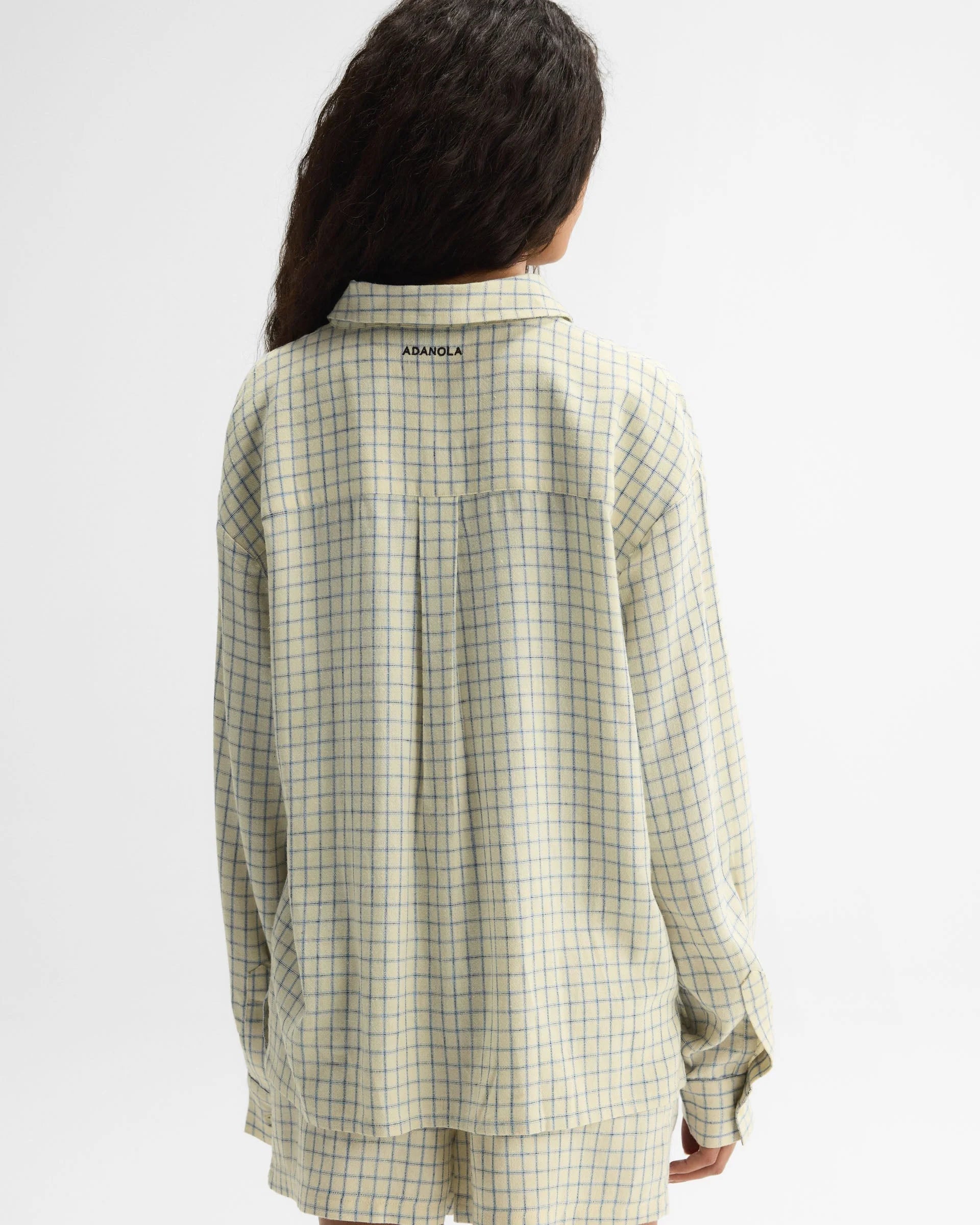 Checked Linen Blend Shirt - Buttercream