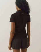 Collared Short Sleeve Top - Coffee Bean