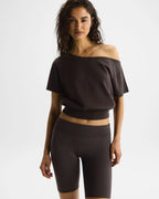 Asymmetric Knit Top - Coffee Bean