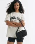 Small Branded Multi-Strap Bag - Black