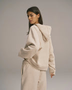 Loopback Henley Hoodie - Oatmeal Melange