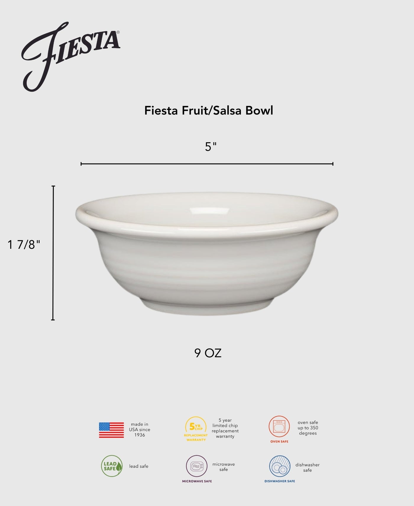 Foundry 5 Inch Fruit/Salsa Bowl 9 OZ