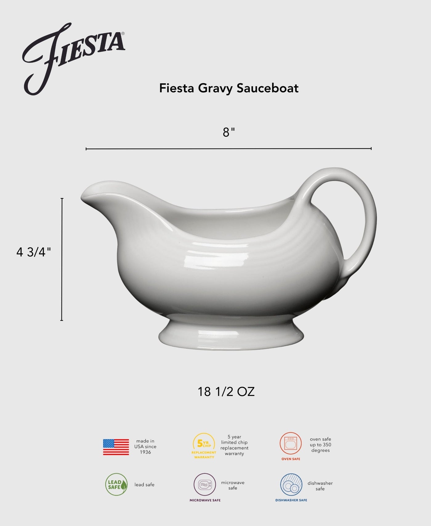 18 1/2 OZ Gravy Sauceboat