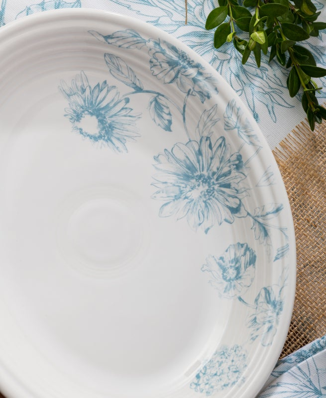 Botanical Floral Sky 11 5/8 Inch Medium Oval Serving Platter