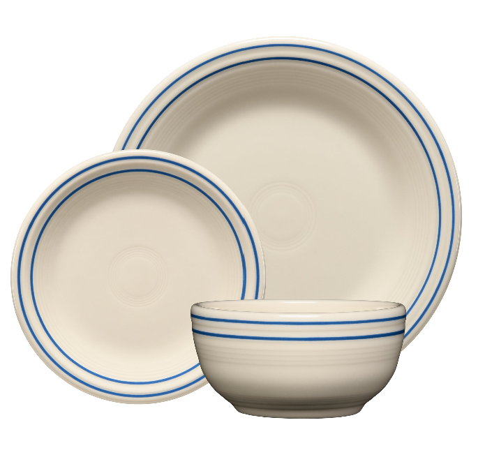Americana Lapis Band Set of 4 Classic Rim 7 1/4-Inch Salad Plates