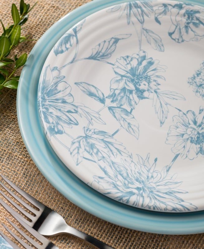 Botanical Floral Sky Classic Rim 9 Inch Luncheon Plate
