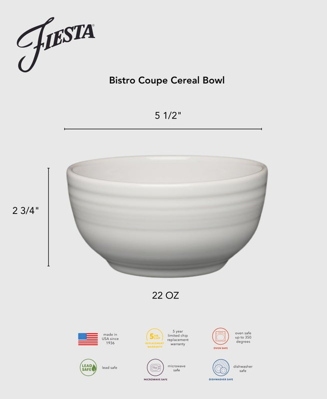 Botanical Floral Lavender Bistro Coupe 5 1/2 Inch Cereal Bowl 22 OZ