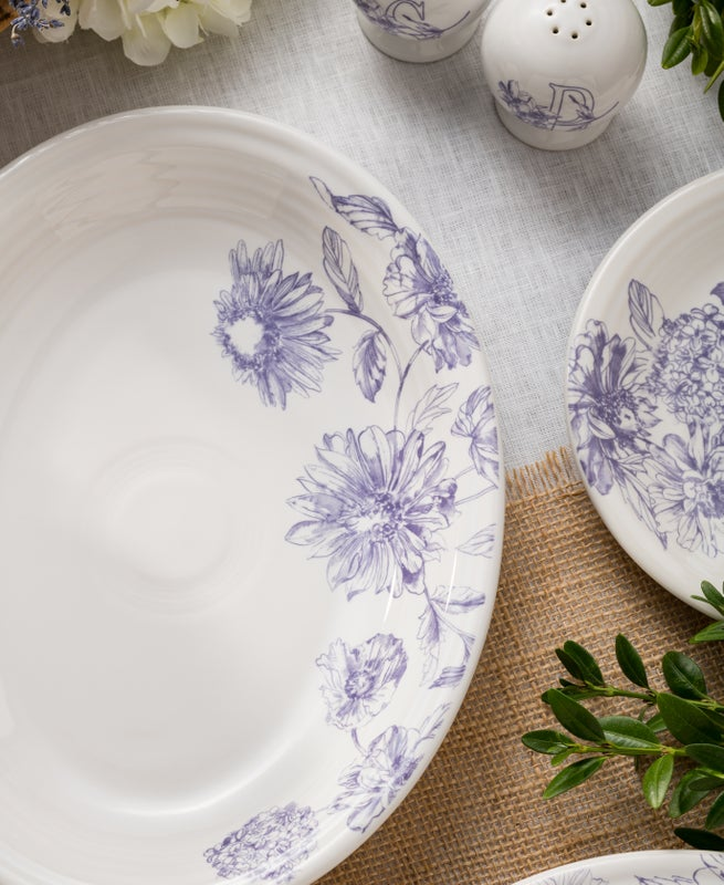 Botanical Floral Lavender 11 5/8 Inch Medium Oval Serving Platter