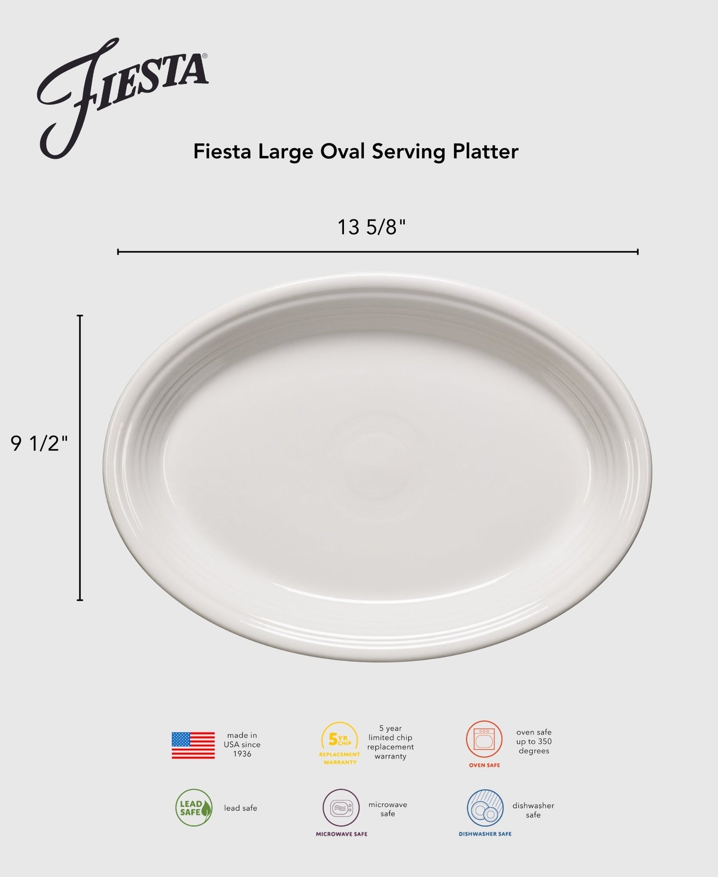 13 5/8 Inch Large Oval Serving Platter