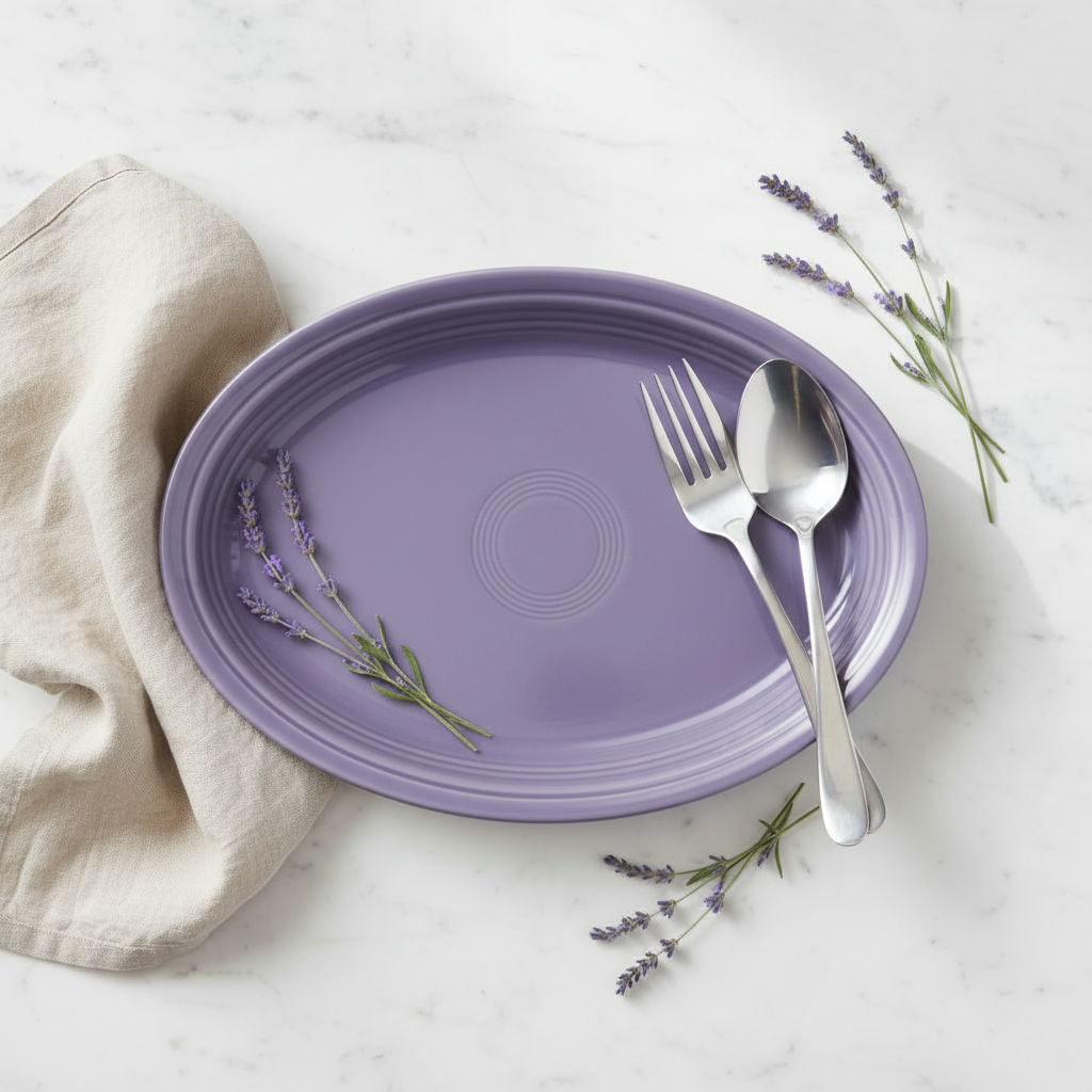 Lavender 13 5/8 Inch Large Oval Serving Platter