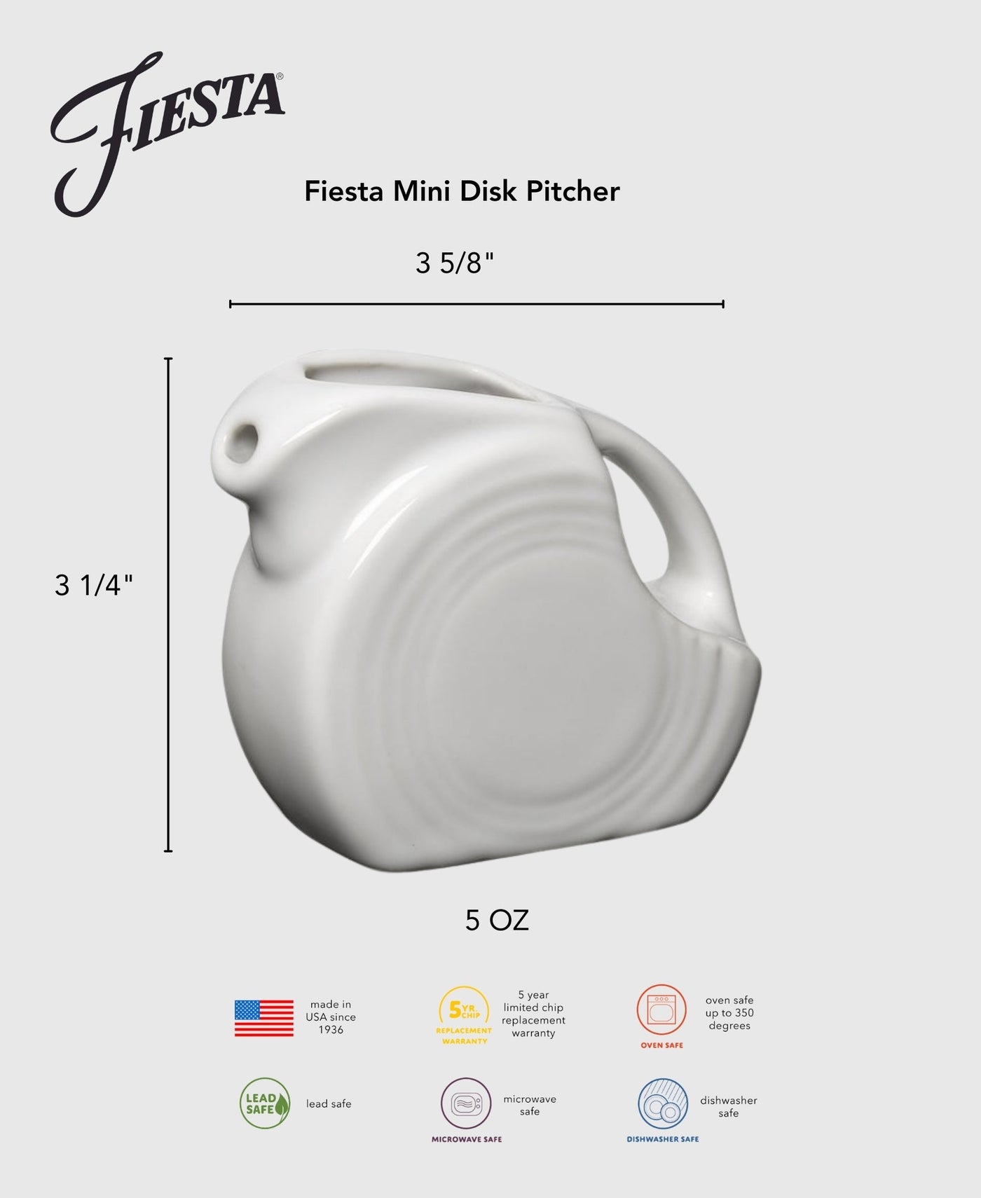 5 OZ Mini Disk Pitcher