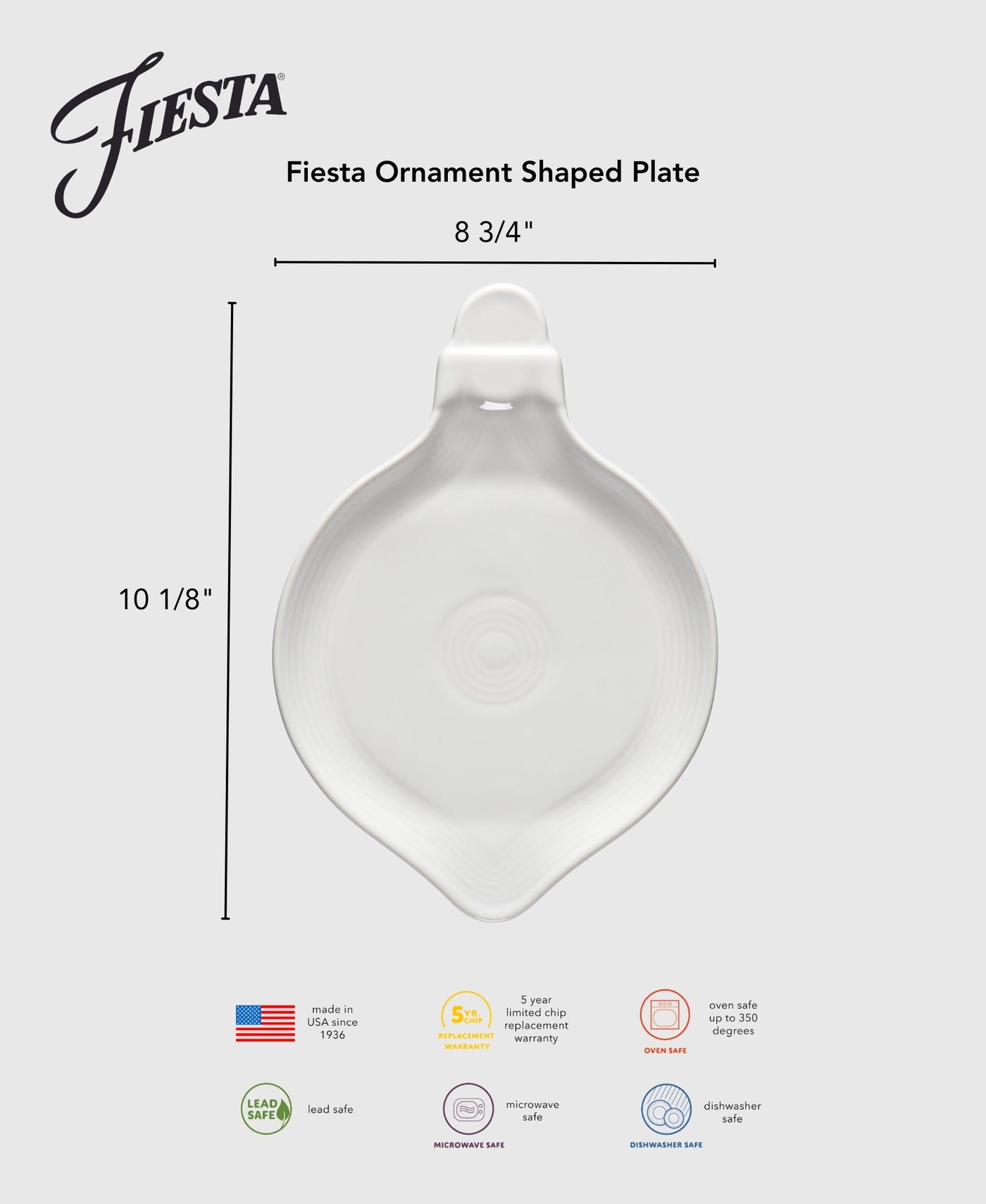 8 3/4 Inch Ornament Shaped Plate