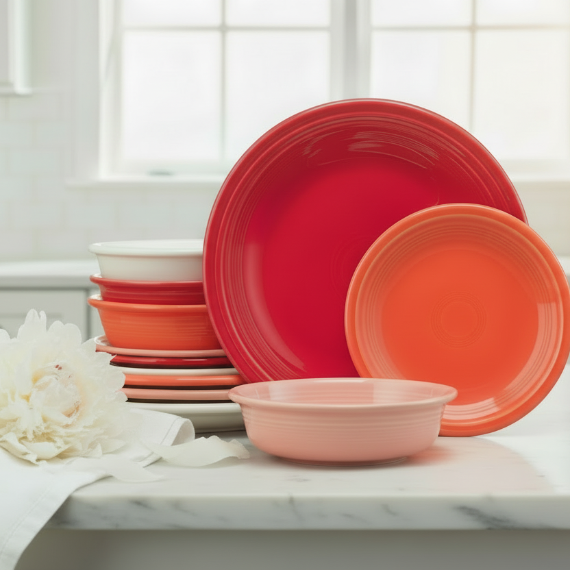 Mixed Sunset Horizon Classic Rim 12-Piece Dinnerware Set, Service for 4