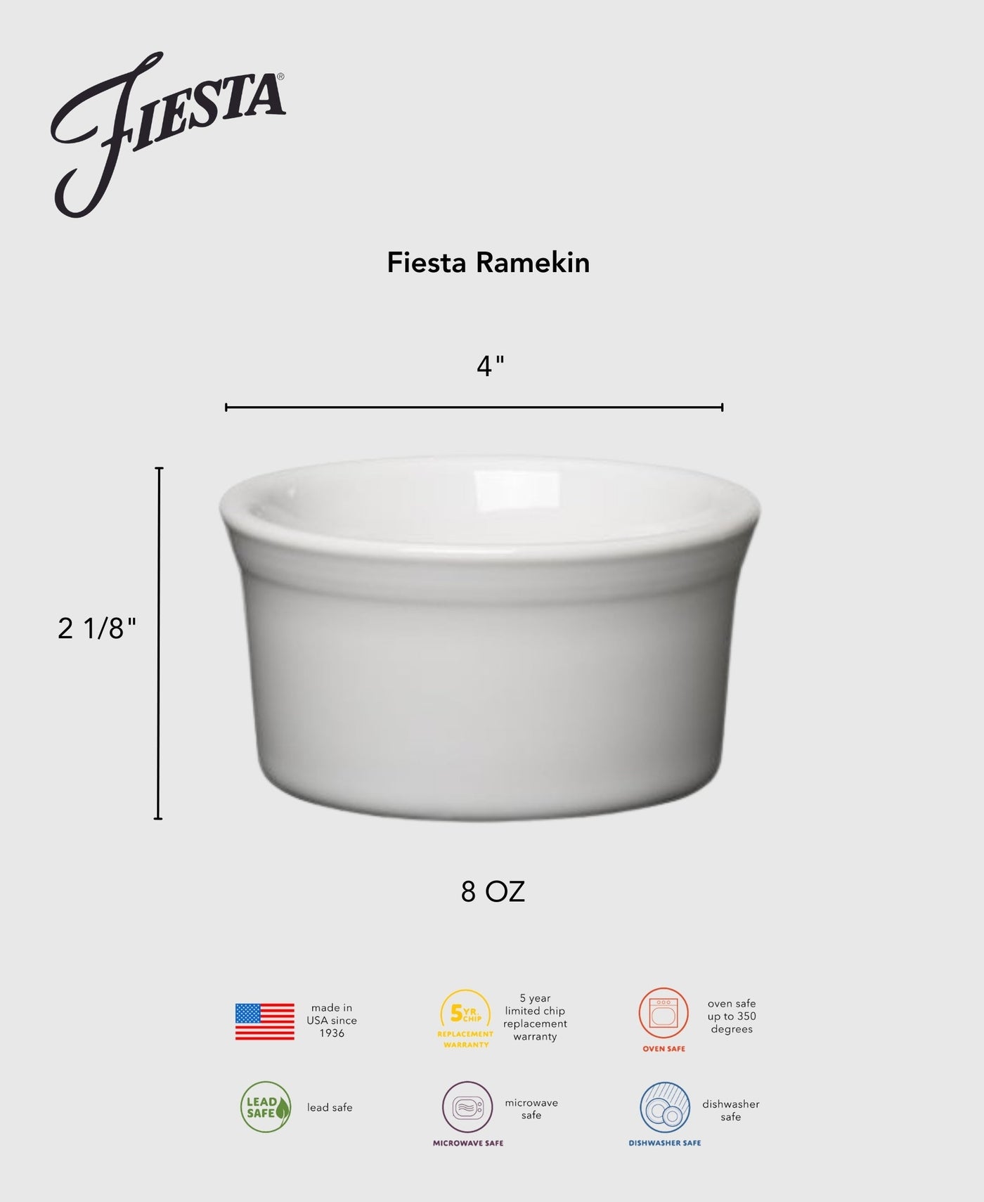 8 OZ Ramekin 4 Inch