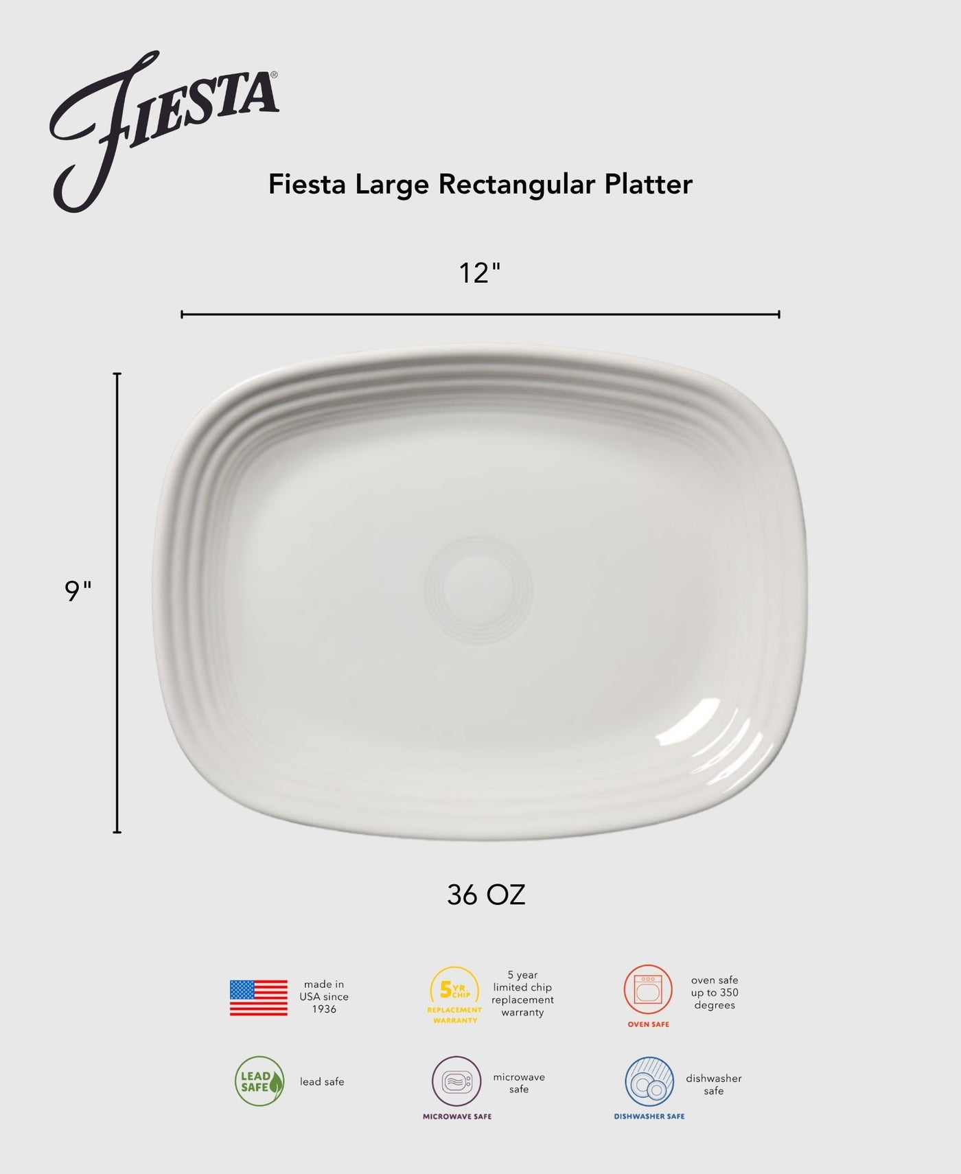 Retired 12 Inch Large Rectangular Platter