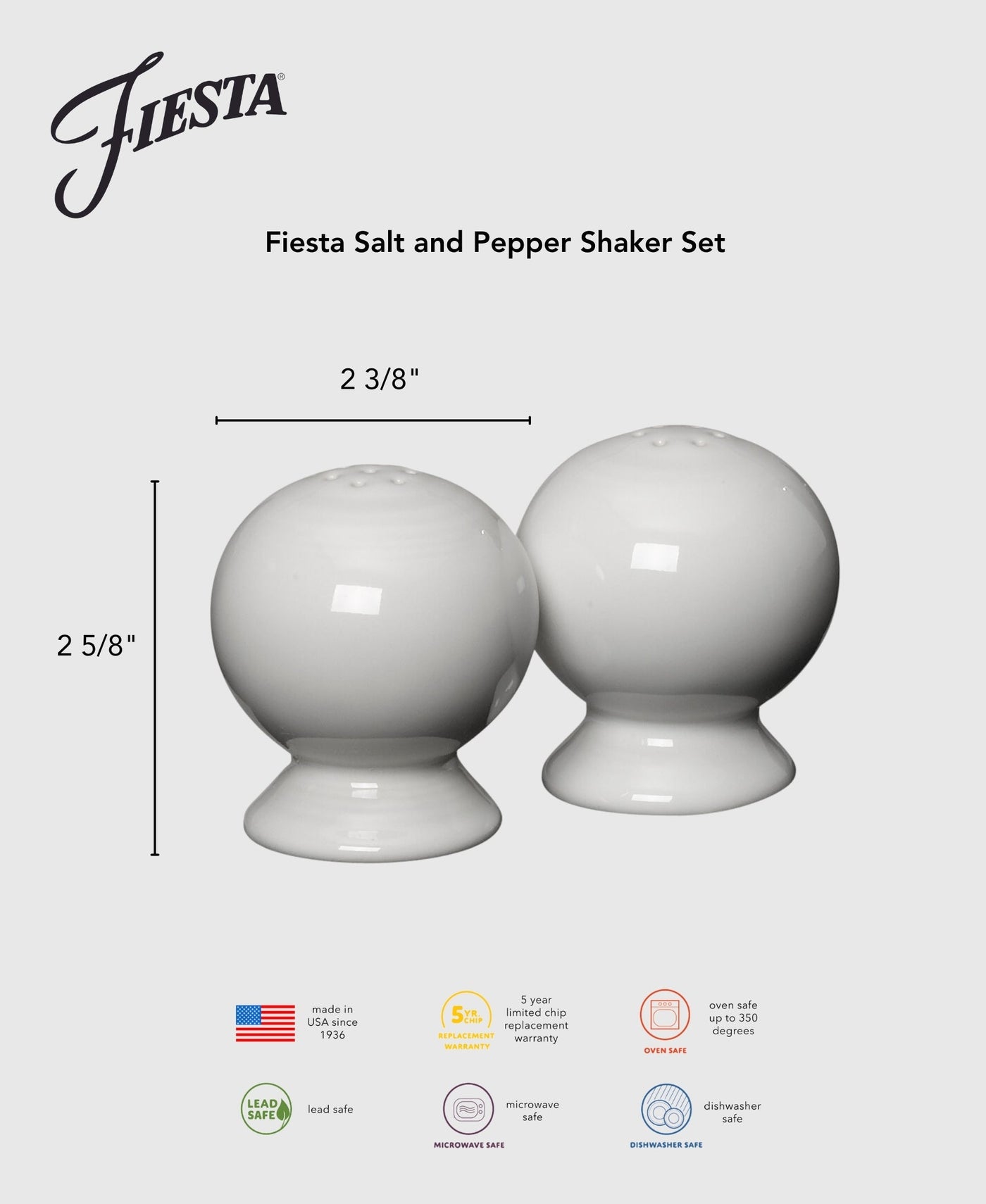 2 5/8 Inch Salt and Pepper Shaker Set