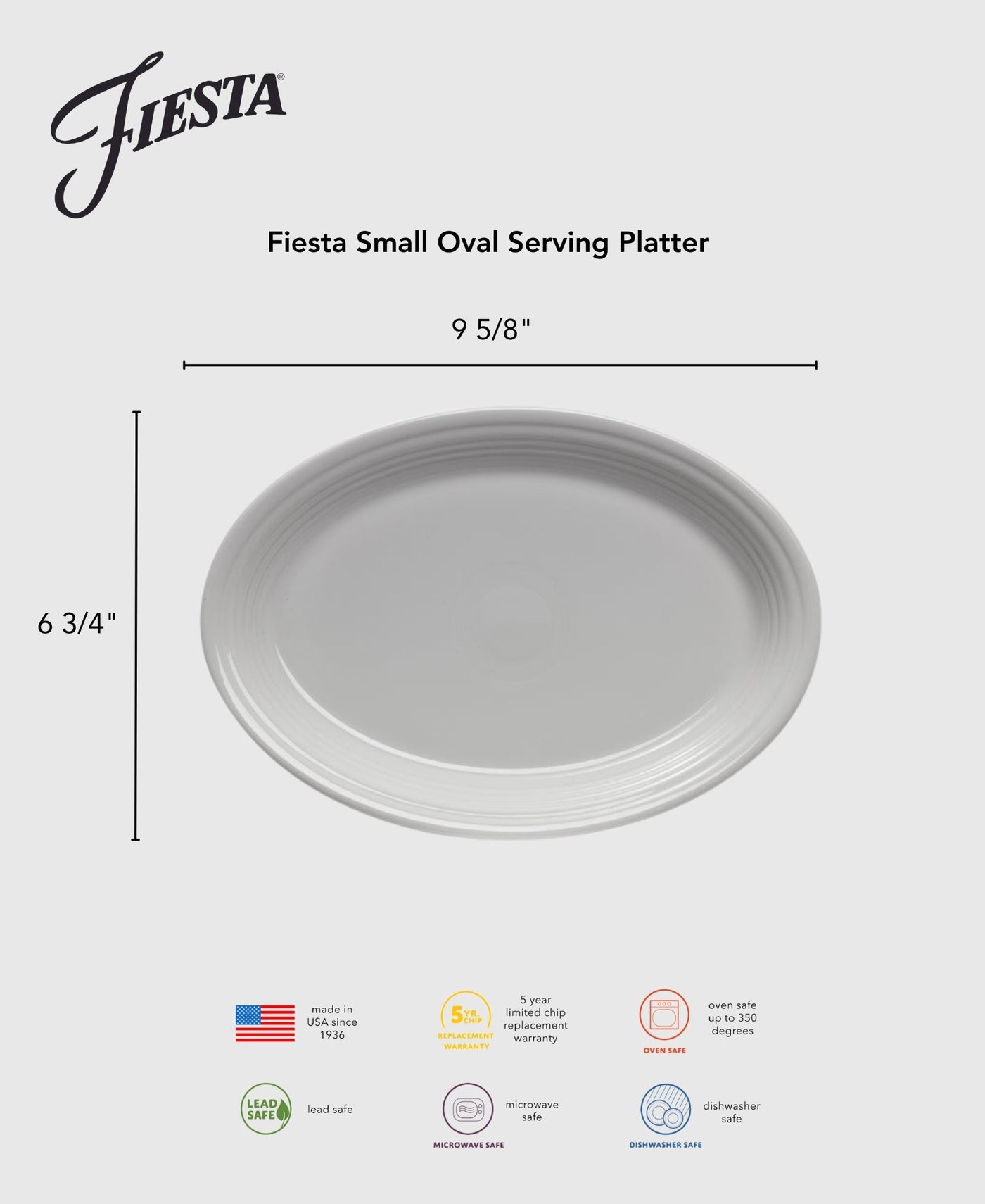 9 5/8 Inch Small Oval Serving Platter