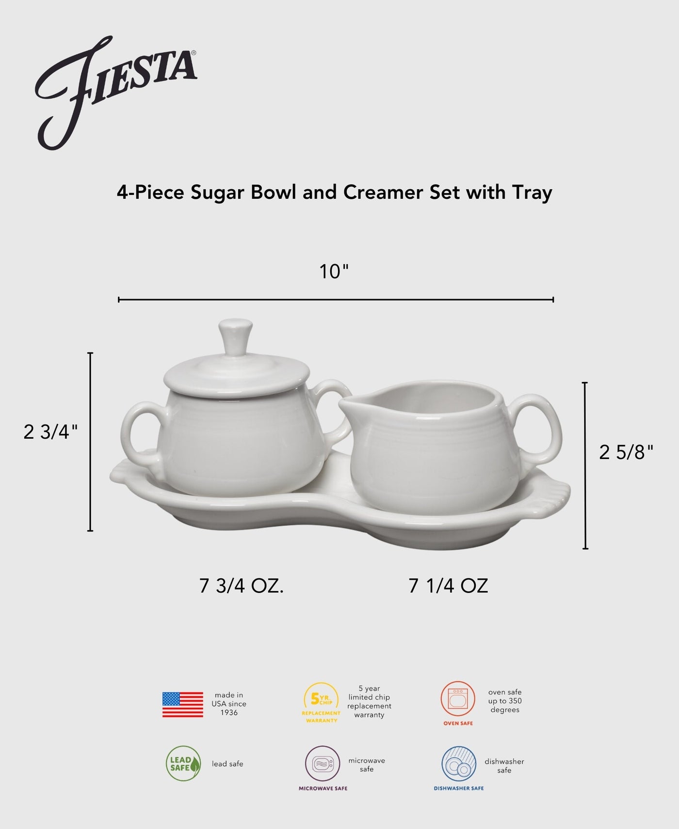 Retired 4-Piece Sugar Bowl and Creamer Set with Tray