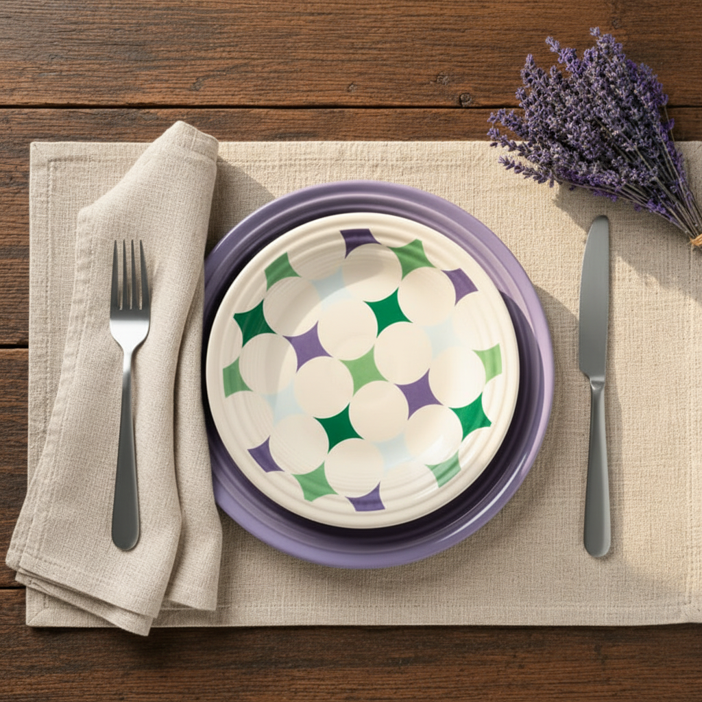 Lavender Bloom Kaleido Circles Classic Rim 9 Inch Luncheon Plate