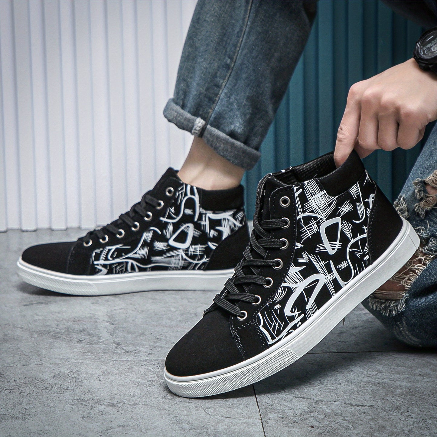 Men's Trendy Walking Shoes, Casual Outdoor Non-slip Lace-up Walking Shoes, Men's Sneakers