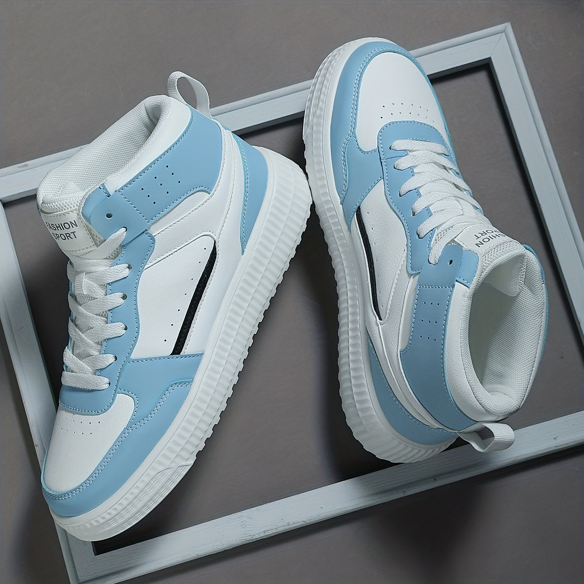 Men's High Top Skate Shoes With Good Grip, Lace-up Sneakers, Men's Footwear