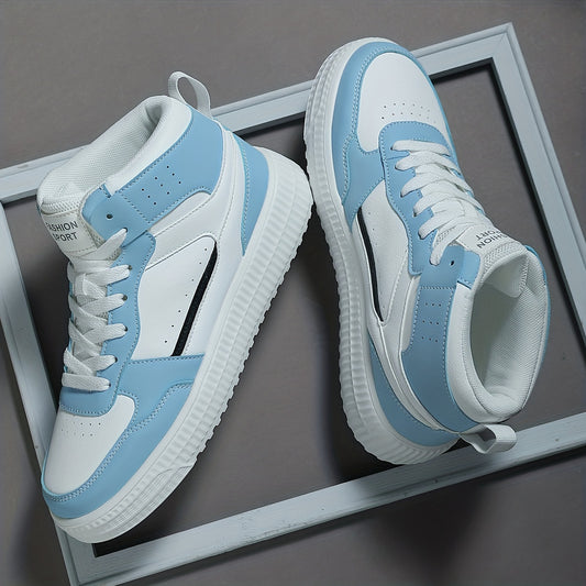 Men's High Top Skate Shoes With Good Grip, Lace-up Sneakers, Men's Footwear
