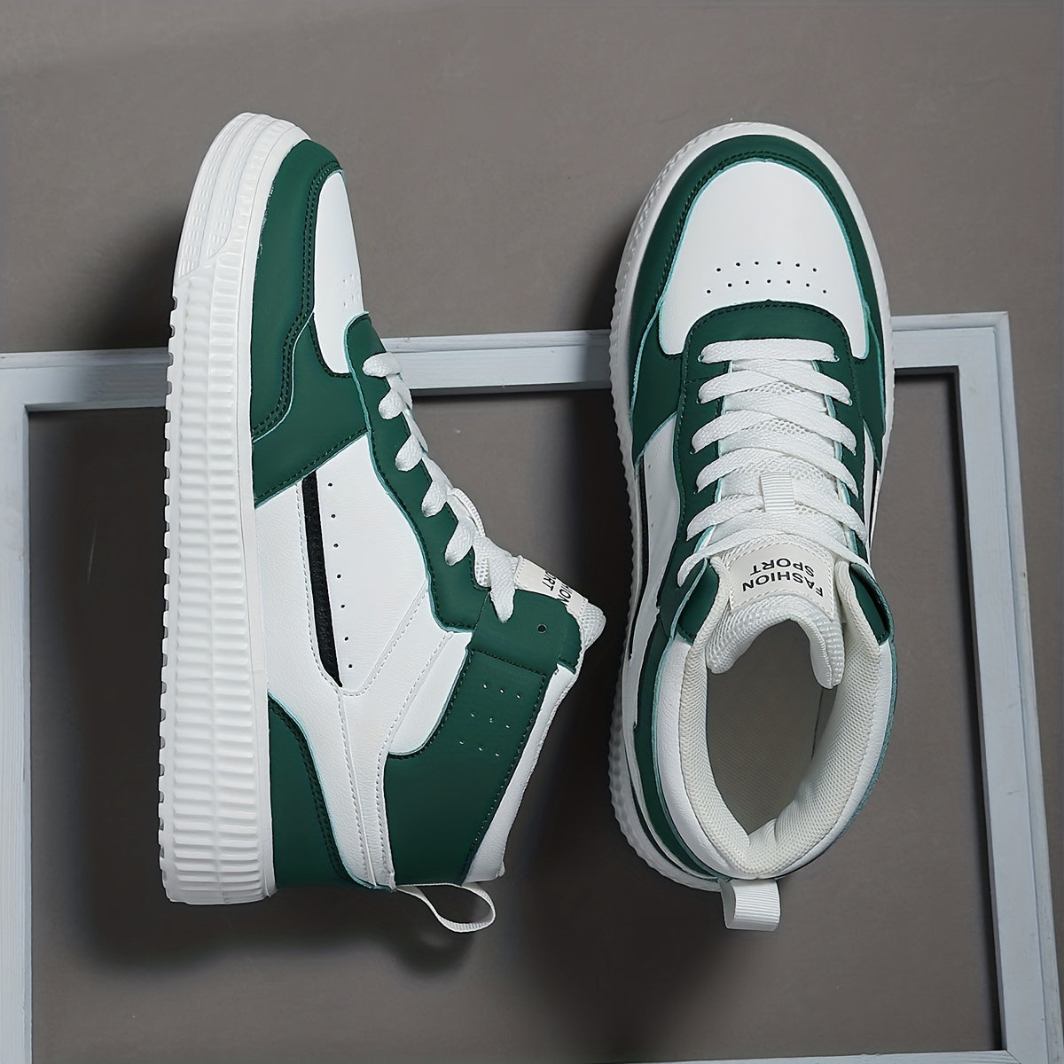 Men's High Top Skate Shoes With Good Grip, Lace-up Sneakers, Men's Footwear