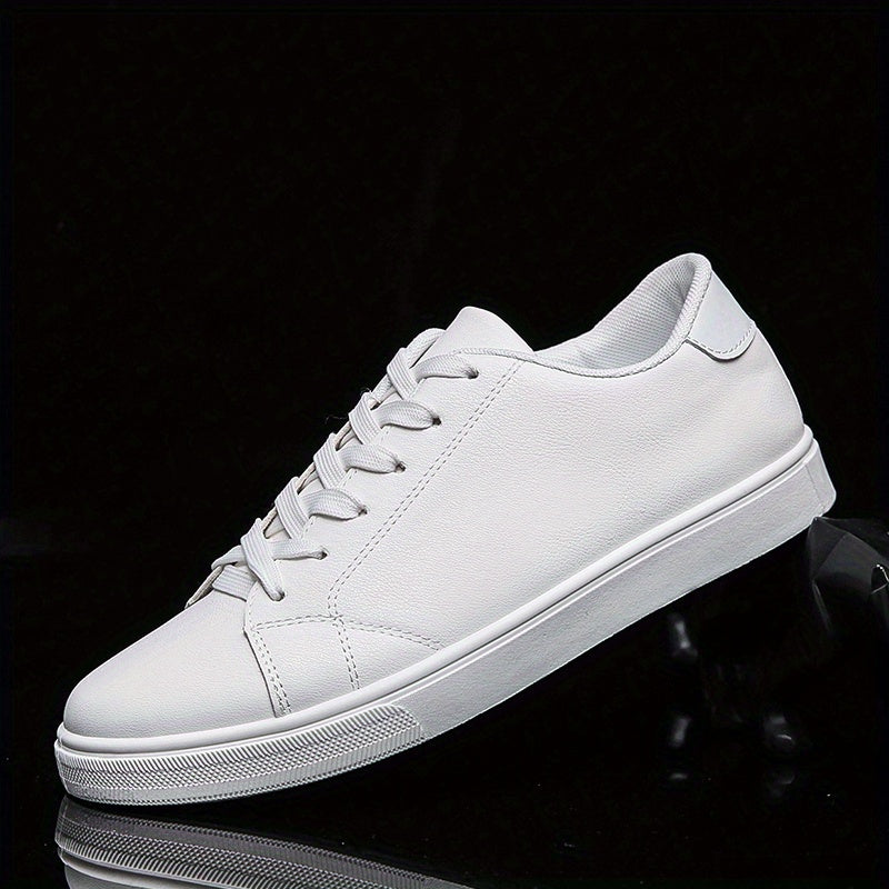 Men's Lace-up Sneakers, PU Leather Skate Shoes With Good Grip, Breathable And Easy To Clean